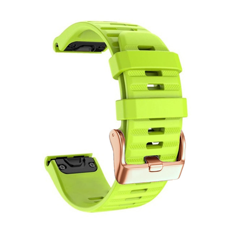 For Garmin Fenix 7S / 6S Pro / 5S Plus 20mm Rose Gold Buckle Quick Release Silicone Watch Band(Green) - free shipping - PMC TechLife - Order now!