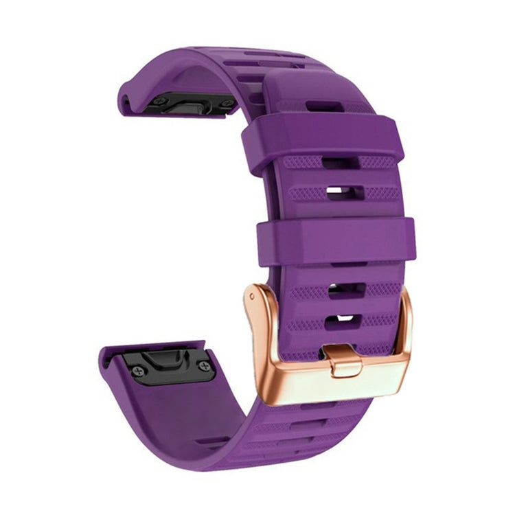 For Garmin Fenix 7S / 6S Pro / 5S Plus 20mm Rose Gold Buckle Quick Release Silicone Watch Band(Purple) - free shipping - PMC TechLife - Order now!