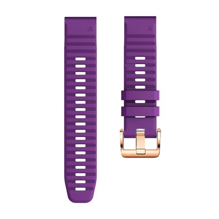 For Garmin Fenix 7S / 6S Pro / 5S Plus 20mm Rose Gold Buckle Quick Release Silicone Watch Band(Purple) - free shipping - PMC TechLife - Order now!