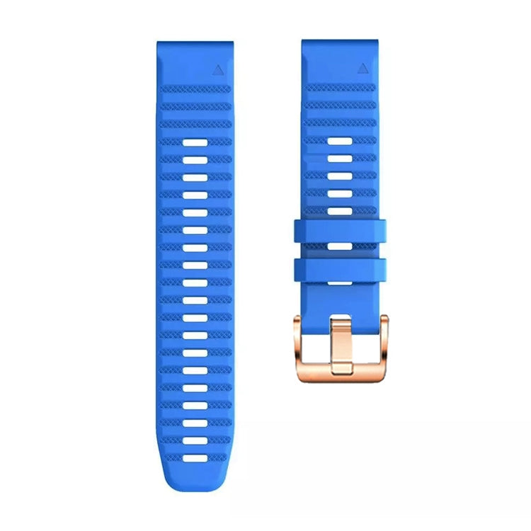 For Garmin Fenix 7S / 6S Pro / 5S Plus 20mm Rose Gold Buckle Quick Release Silicone Watch Band(Dark Blue) - free shipping - PMC TechLife - Order now!