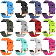 For Garmin Fenix 7S / 6S Pro / 5S Plus 20mm Rose Gold Buckle Quick Release Silicone Watch Band(White)