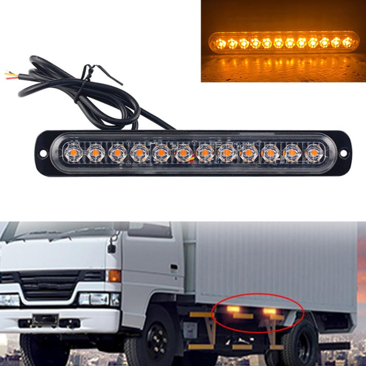 DC12V-24V / 36W Car Truck Emergency Strobe Flash Warning Light 12LEDs Long Ultra-thin Side Lights(Yellow) - Warning Lights by PMC TechLife | Online Shopping South Africa | PMC TechLife | Buy Now Pay Later Mobicred
