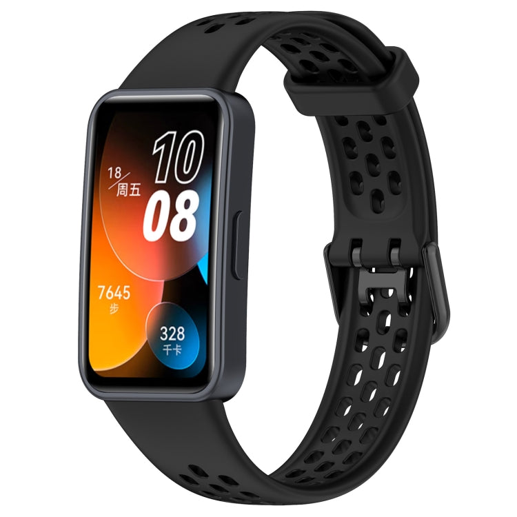 For Huawei Band 10 / 9 / 8 Solid Color Breathable Silicone Watch Band(Black) - Watch Bands by PMC TechLife | Online Shopping South Africa | PMC TechLife | Buy Now Pay Later Mobicred