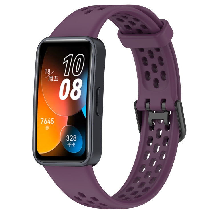 For Huawei Band 8 Solid Color Breathable Silicone Watch Band(Purple) - Watch Bands by PMC TechLife | Online Shopping South Africa | PMC TechLife