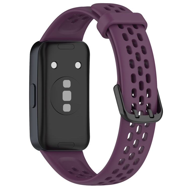 For Huawei Band 8 Solid Color Breathable Silicone Watch Band(Purple) - Watch Bands by PMC TechLife | Online Shopping South Africa | PMC TechLife