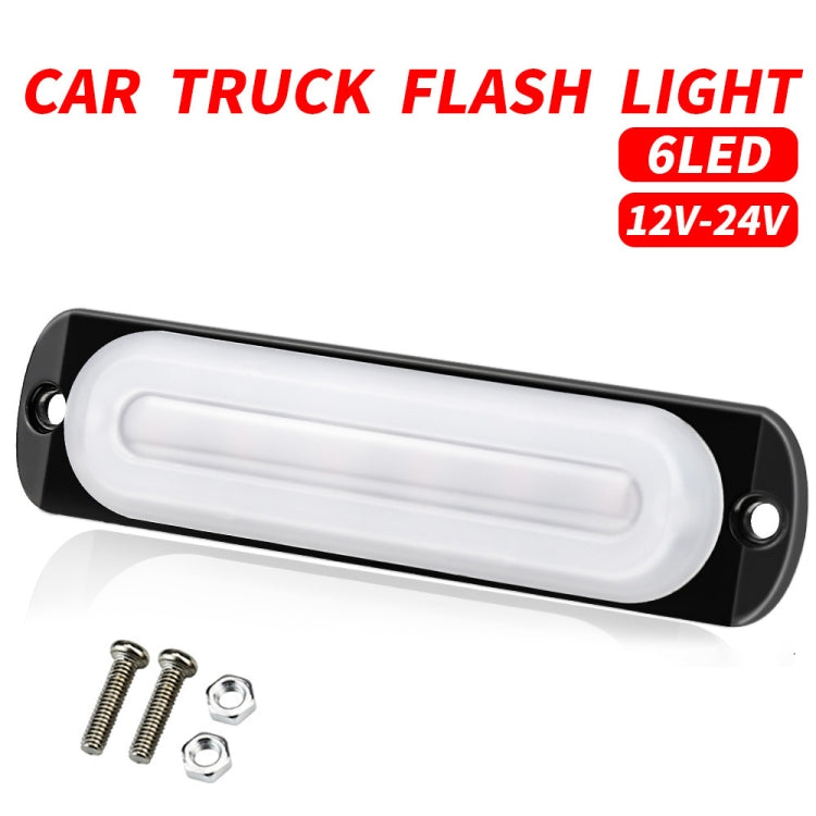 DC12V-24V / 18W Car Truck Emergency Strobe Flash Warning Light 6LEDs Ultra-thin Side Lights(Red) - Warning Lights by PMC TechLife | Online Shopping South Africa | PMC TechLife | Buy Now Pay Later Mobicred