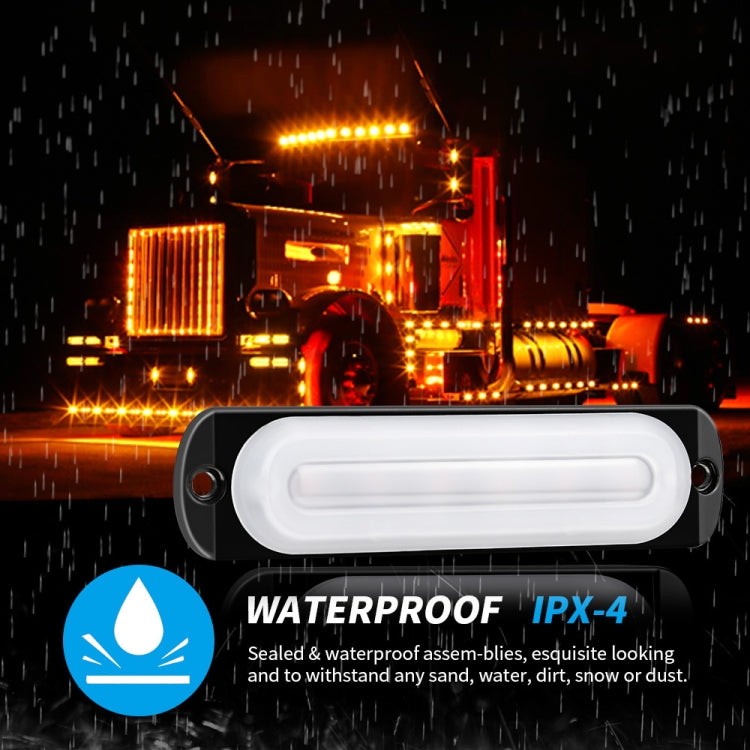 DC12V-24V / 18W Car Truck Emergency Strobe Flash Warning Light 6LEDs Ultra-thin Side Lights(Red) - Warning Lights by PMC TechLife | Online Shopping South Africa | PMC TechLife | Buy Now Pay Later Mobicred