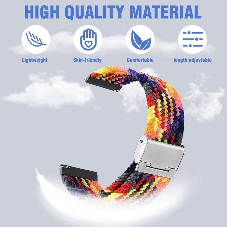 For Samsung Galaxy Watch 6 / 6 Classic Nylon Braided Metal Buckle Watch Band(W Black White) - Watch Bands by PMC TechLife | Online Shopping South Africa | PMC TechLife