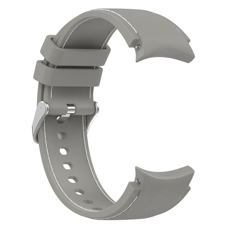 For Samsung Galaxy Watch 6 / 6 Classic Leather Silicone Watch Band(Grey) - Watch Bands by PMC TechLife | Online Shopping South Africa | PMC TechLife