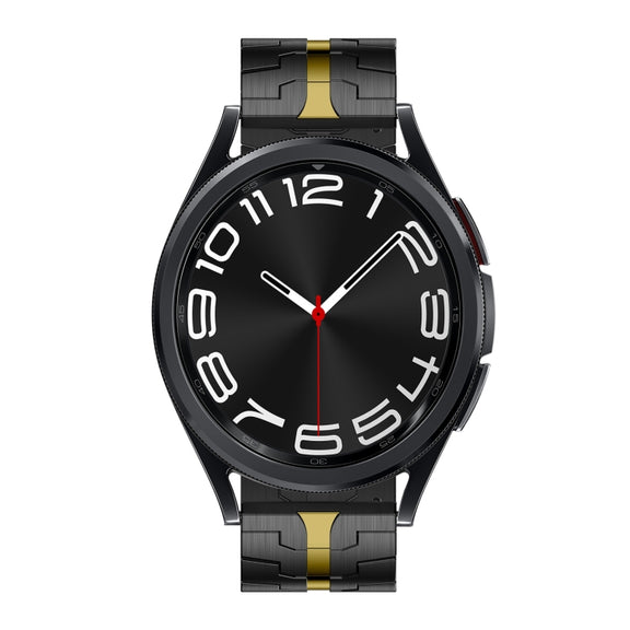 For Samsung Galaxy Watch 6 / 6 Classic Stainless Steel Metal Watch Band(Black Gold)