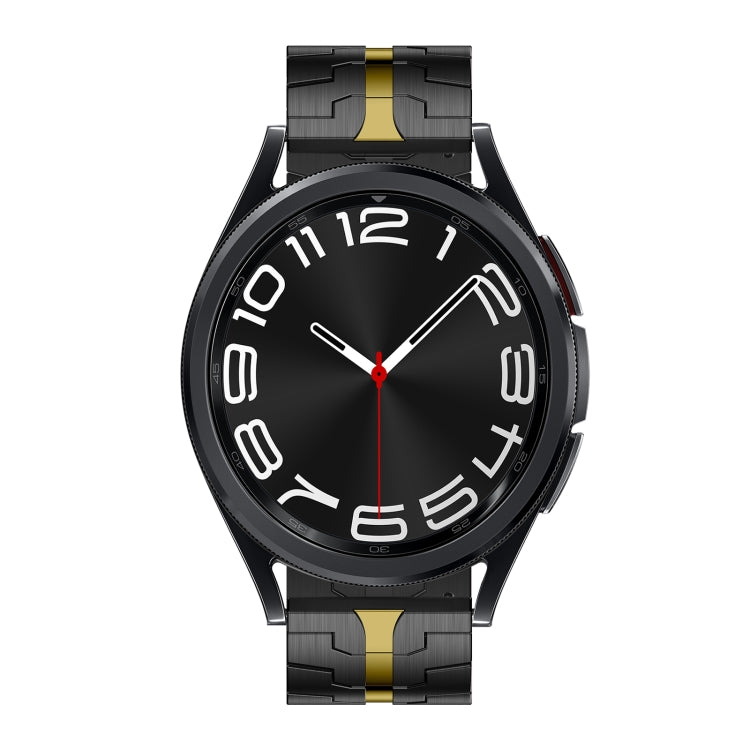 For Samsung Galaxy Watch 6 / 6 Classic Stainless Steel Metal Watch Band(Black Gold)
