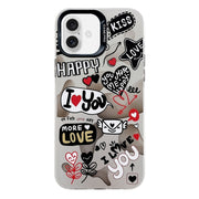 For iPhone 16 Plus Electroplated Silver Series PC Protective Phone Case(Love Writing)