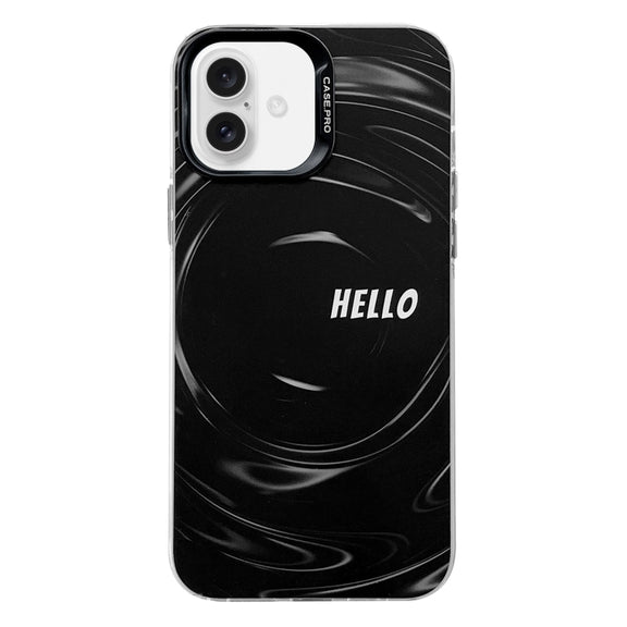 For iPhone 16 Plus Electroplated Silver Series PC Protective Phone Case(Creative Text A)