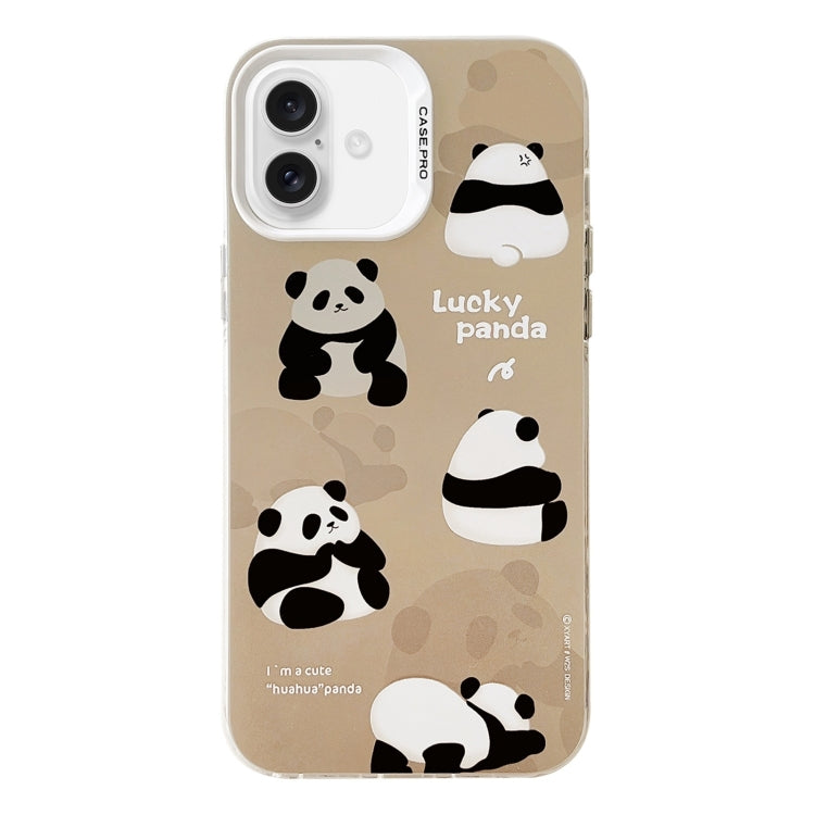 For iPhone 16 Electroplated Silver Series PC Protective Phone Case(Brown Panda) - free shipping - PMC TechLife - Order now!