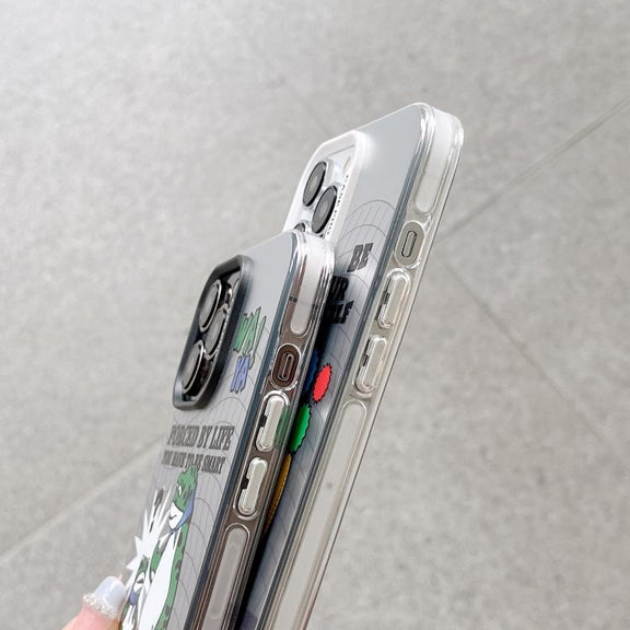 For iPhone 16 Plus Electroplated Silver Series PC Protective Phone Case(Creative Text A)