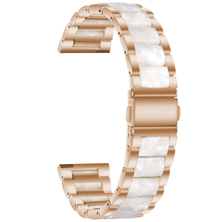 For Samsung Galaxy Watch 6 / 6 Classic Three Bead Resin Metal Watch Band(Rose Gold White) - free shipping - PMC TechLife - Order now!