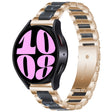 For Samsung Galaxy Watch 6 / 6 Classic Three Bead Resin Metal Watch Band(Rose Gold Blue) - free shipping - PMC TechLife - Order now!