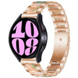 For Samsung Galaxy Watch 6 / 6 Classic Three Bead Resin Metal Watch Band(Rose Gold Green) - free shipping - PMC TechLife - Order now!