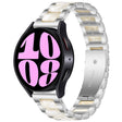 For Samsung Galaxy Watch 6 / 6 Classic Three Bead Resin Metal Watch Band(Silver White) - free shipping - PMC TechLife - Order now!