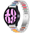 For Samsung Galaxy Watch 6 / 6 Classic Three Bead Resin Metal Watch Band(Silver Rainbow) - free shipping - PMC TechLife - Order now!