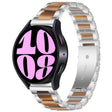 For Samsung Galaxy Watch 6 / 6 Classic Three Bead Resin Metal Watch Band(Silver Brown) - free shipping - PMC TechLife - Order now!