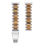 For Samsung Galaxy Watch 6 / 6 Classic Three Bead Resin Metal Watch Band(Silver Brown)