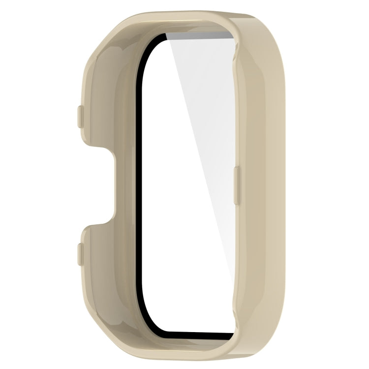 For Xiaomi Mi Watch Lite 3 PC + Tempered Film Integrated Watch Protective Case(Ivory White)