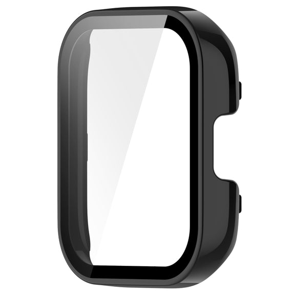 For Redmi Watch 3 Lite / Redmi Watch 3 Active PC + Tempered Film Integrated Watch Protective Case(Black)
