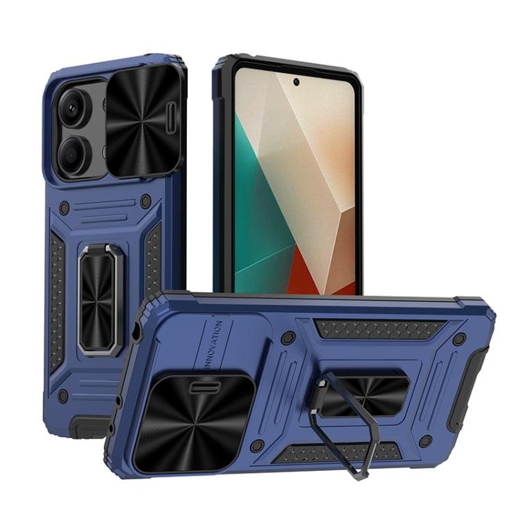 For Xiaomi Redmi Note 13 5G Camshield Robot TPU Hybrid PC Phone Case(Blue) - Note 13 Cases by PMC TechLife | Online Shopping South Africa | PMC TechLife | Buy Now Pay Later Mobicred