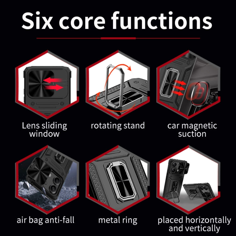 For Xiaomi Redmi Note 13 5G Camshield Robot TPU Hybrid PC Phone Case(Blue) - Note 13 Cases by PMC TechLife | Online Shopping South Africa | PMC TechLife | Buy Now Pay Later Mobicred