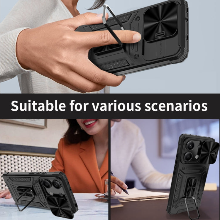 For Xiaomi Redmi Note 13 5G Camshield Robot TPU Hybrid PC Phone Case(Blue) - Note 13 Cases by PMC TechLife | Online Shopping South Africa | PMC TechLife | Buy Now Pay Later Mobicred