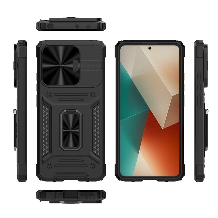 For Xiaomi Redmi Note 13 5G Camshield Robot TPU Hybrid PC Phone Case(Blue) - Note 13 Cases by PMC TechLife | Online Shopping South Africa | PMC TechLife | Buy Now Pay Later Mobicred