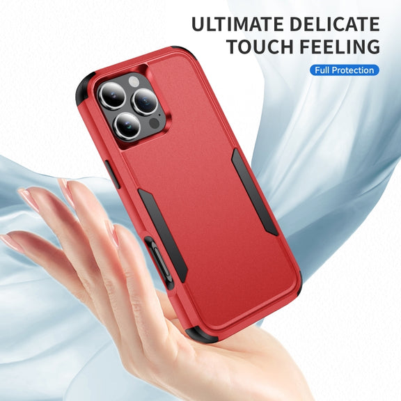 For iPhone 16 Pro Max Commuter Shockproof TPU + PC Phone Case(Red+Black)