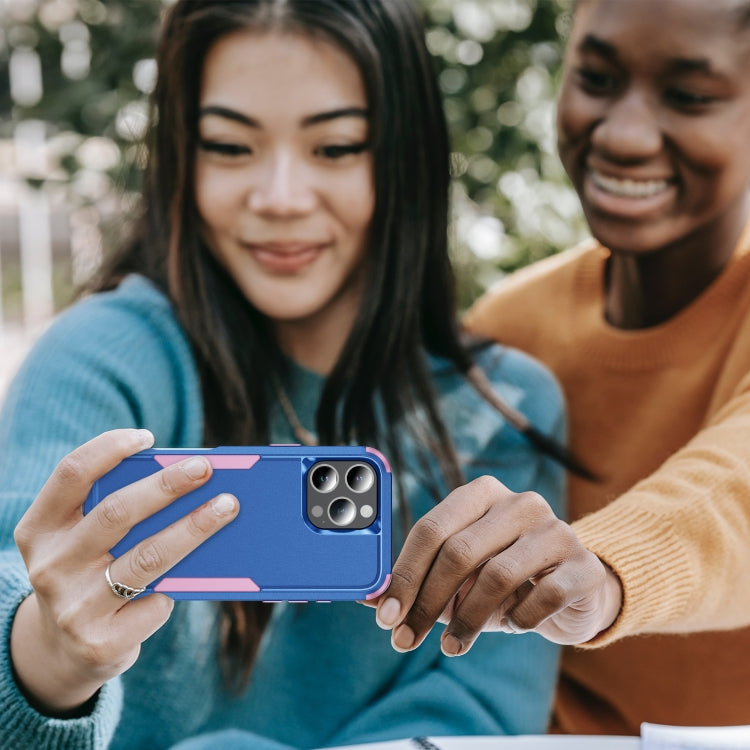 For iPhone 16 Pro Commuter Shockproof TPU + PC Phone Case(Royal Blue+Pink)
