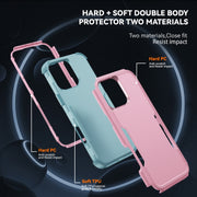 For iPhone 16 Pro Commuter Shockproof TPU + PC Phone Case(Pink+Grey Green)