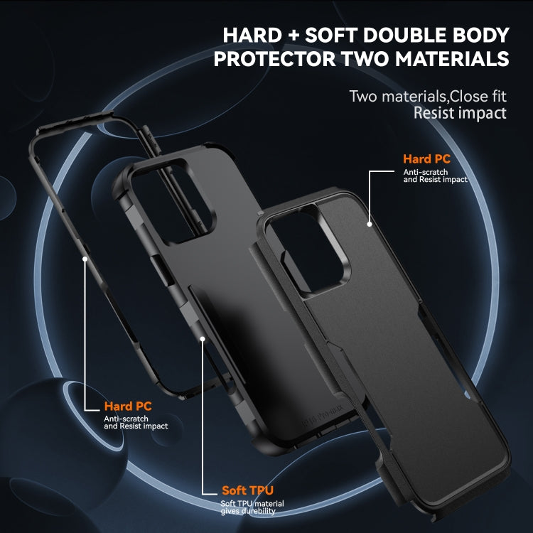 For iPhone 16 Pro Commuter Shockproof TPU + PC Phone Case(Black) - iPhone 16 Pro Cases by PMC TechLife | Online Shopping South Africa | PMC TechLife | Buy Now Pay Later Mobicred