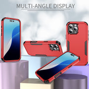 For iPhone 16 Pro Commuter Shockproof TPU + PC Phone Case(Red+Black)