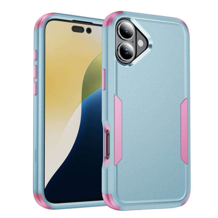 For iPhone 16 Plus Commuter Shockproof TPU + PC Phone Case(Grey Green+Pink) - iPhone 16 Plus Cases by PMC TechLife | Online Shopping South Africa | PMC TechLife | Buy Now Pay Later Mobicred