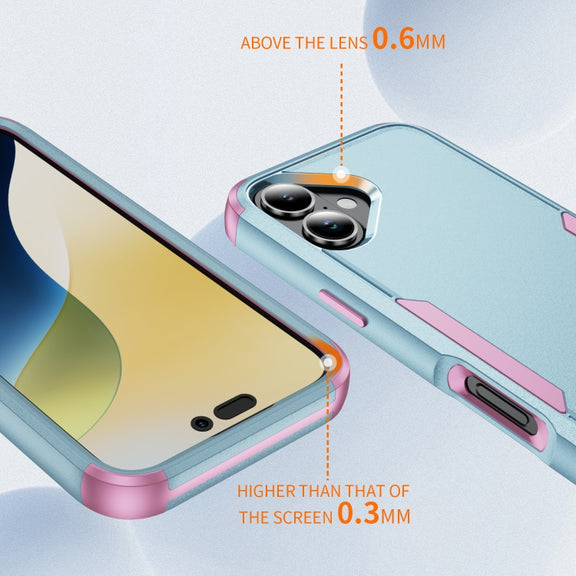 For iPhone 16 Plus Commuter Shockproof TPU + PC Phone Case(Grey Green+Pink)
