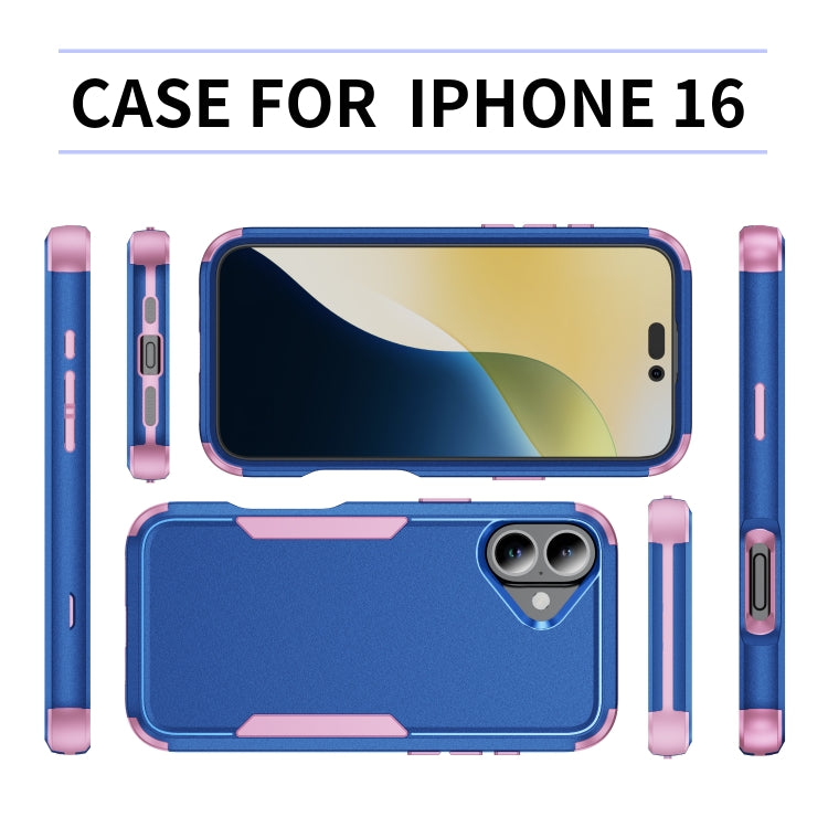 For iPhone 16 Commuter Shockproof TPU + PC Phone Case(Royal Blue+Pink) - iPhone 16 Cases by PMC TechLife | Online Shopping South Africa | PMC TechLife | Buy Now Pay Later Mobicred