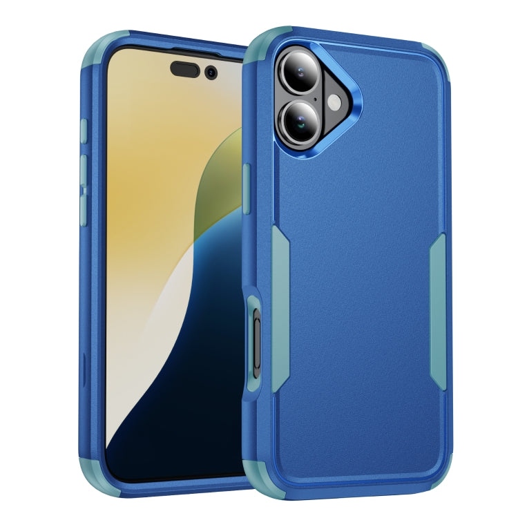 For iPhone 16 Commuter Shockproof TPU + PC Phone Case(Royal Blue+Grey Green) - iPhone 16 Cases by PMC TechLife | Online Shopping South Africa | PMC TechLife | Buy Now Pay Later Mobicred