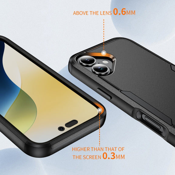 For iPhone 16 Commuter Shockproof TPU + PC Phone Case(Black)