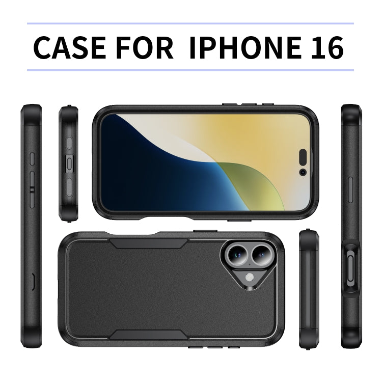 For iPhone 16 Commuter Shockproof TPU + PC Phone Case(Black) - iPhone 16 Cases by PMC TechLife | Online Shopping South Africa | PMC TechLife | Buy Now Pay Later Mobicred