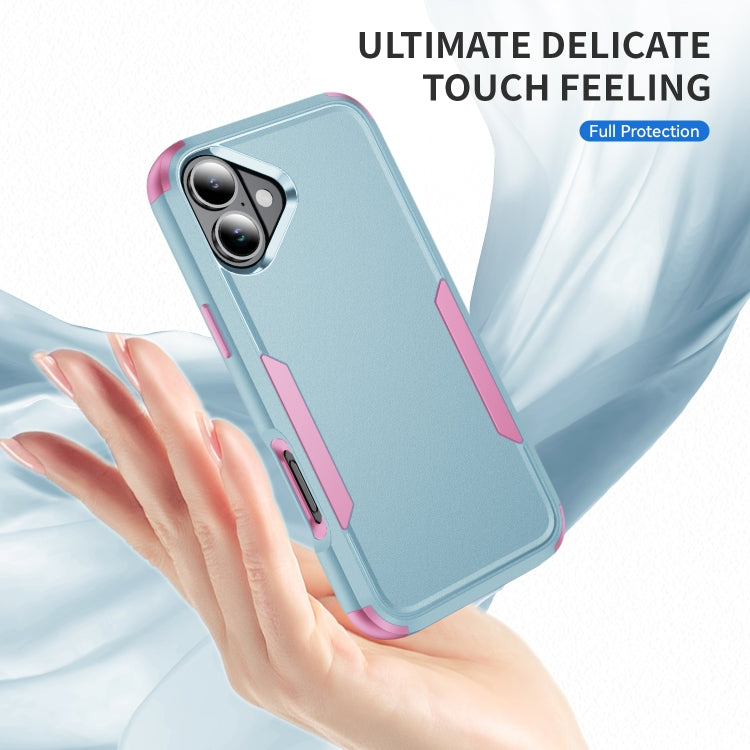 For iPhone 16 Commuter Shockproof TPU + PC Phone Case(Grey Green+Pink) - iPhone 16 Cases by PMC TechLife | Online Shopping South Africa | PMC TechLife | Buy Now Pay Later Mobicred