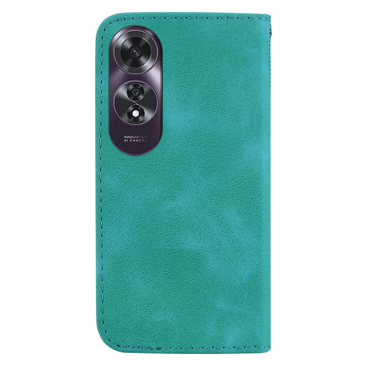 For OPPO A60 4G 7-shaped Embossed Leather Phone Case(Green) - OPPO Cases by PMC TechLife | Online Shopping South Africa | PMC TechLife | Buy Now Pay Later Mobicred