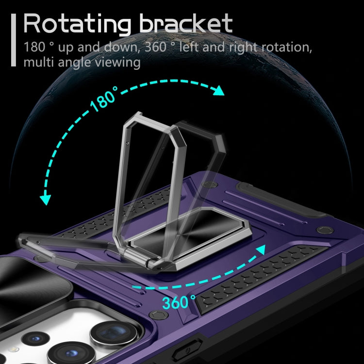 For Samsung Galaxy S23 Ultra 5G Camshield Robot TPU Hybrid PC Phone Case(Purple) - Galaxy Phone Cases by PMC TechLife | Online Shopping South Africa | PMC TechLife