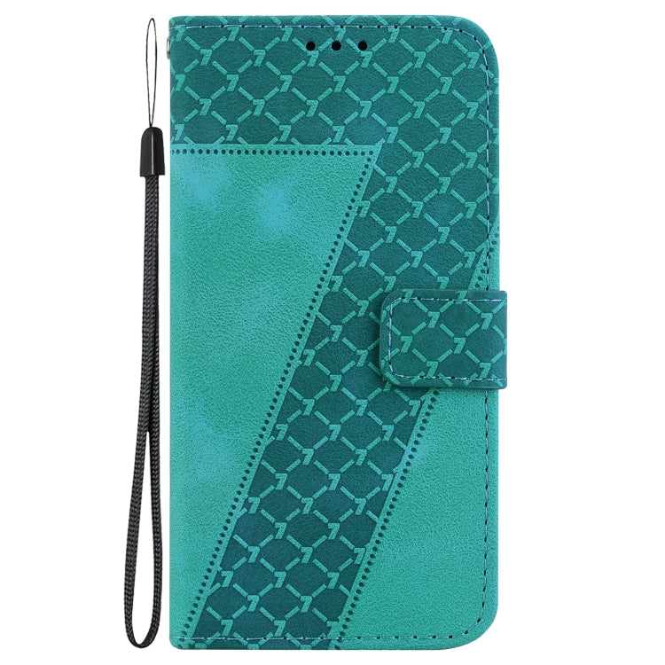For Realme 12 5G 7-shaped Embossed Leather Phone Case(Green) - Realme Cases by PMC TechLife | Online Shopping South Africa | PMC TechLife | Buy Now Pay Later Mobicred