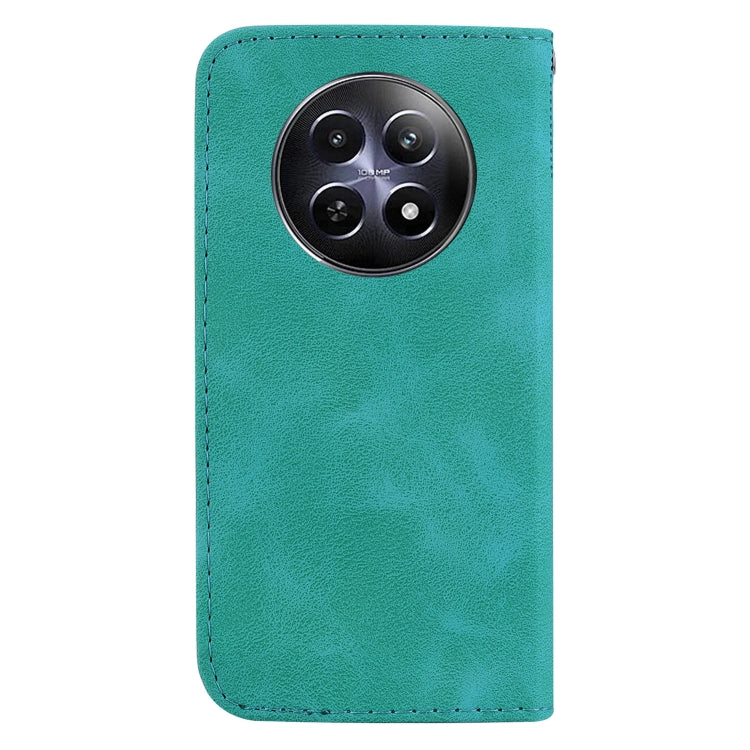 For Realme 12 5G 7-shaped Embossed Leather Phone Case(Green) - Realme Cases by PMC TechLife | Online Shopping South Africa | PMC TechLife | Buy Now Pay Later Mobicred