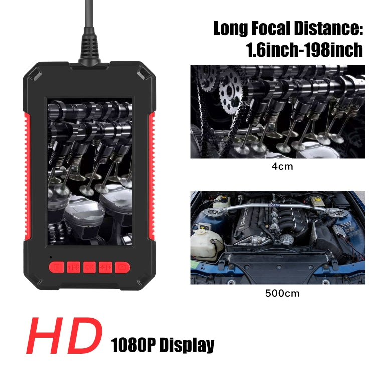 P40 3.9mm Red HD Water-resistant Portable Integrated Hand-held Vertical Screen Industry Endoscope, Length:5m(Hardwire)
