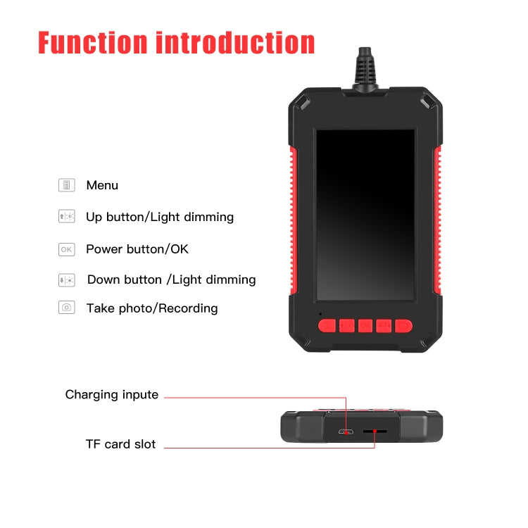 P40 3.9mm Red HD Water-resistant Portable Integrated Hand-held Vertical Screen Industry Endoscope, Length:10m(Hardwire)